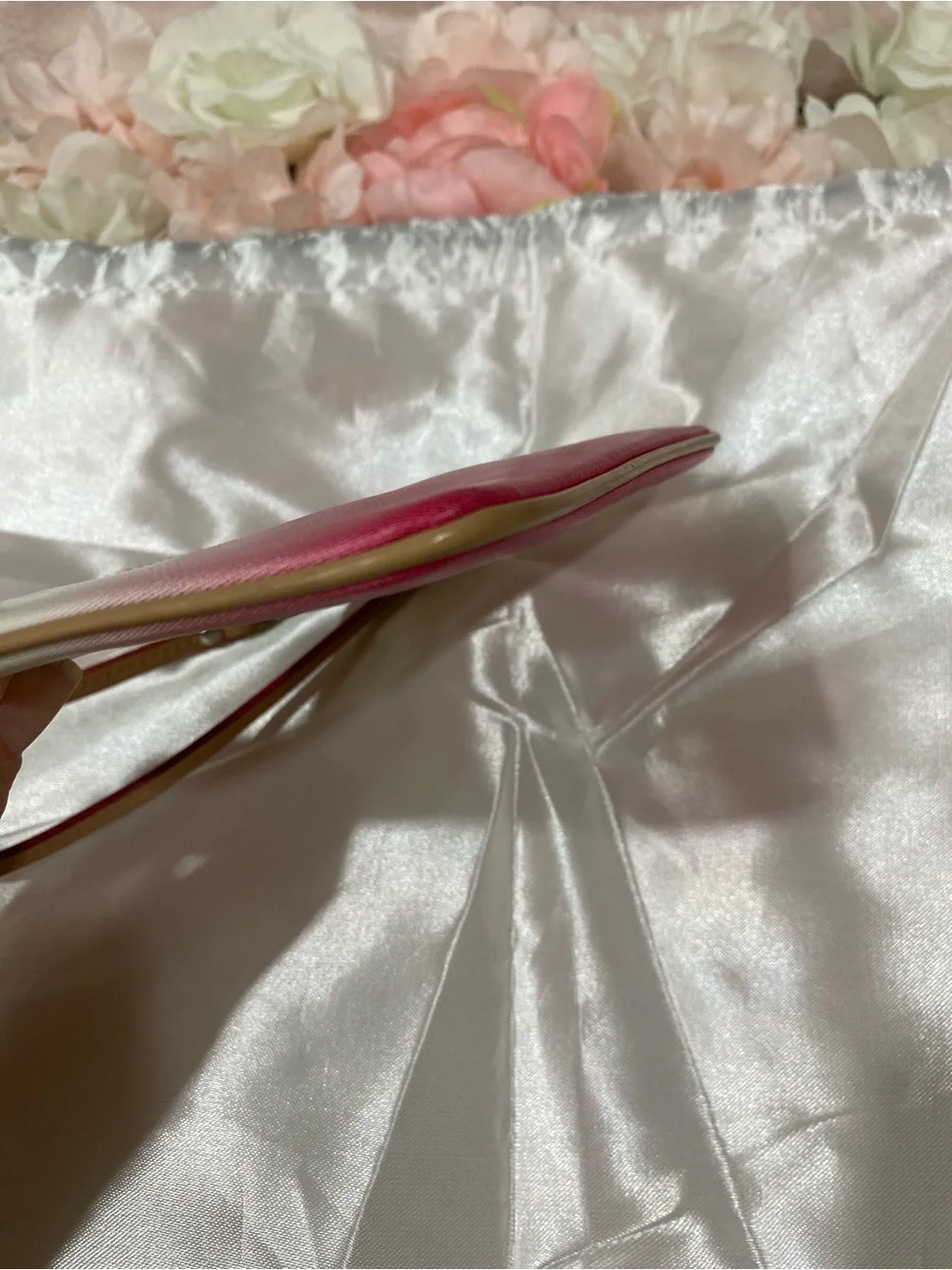 Coach Pink Ombre Wristlet with Tan Trim